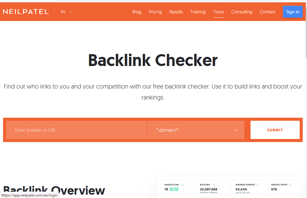 NeilPatel-Backlink-Checker