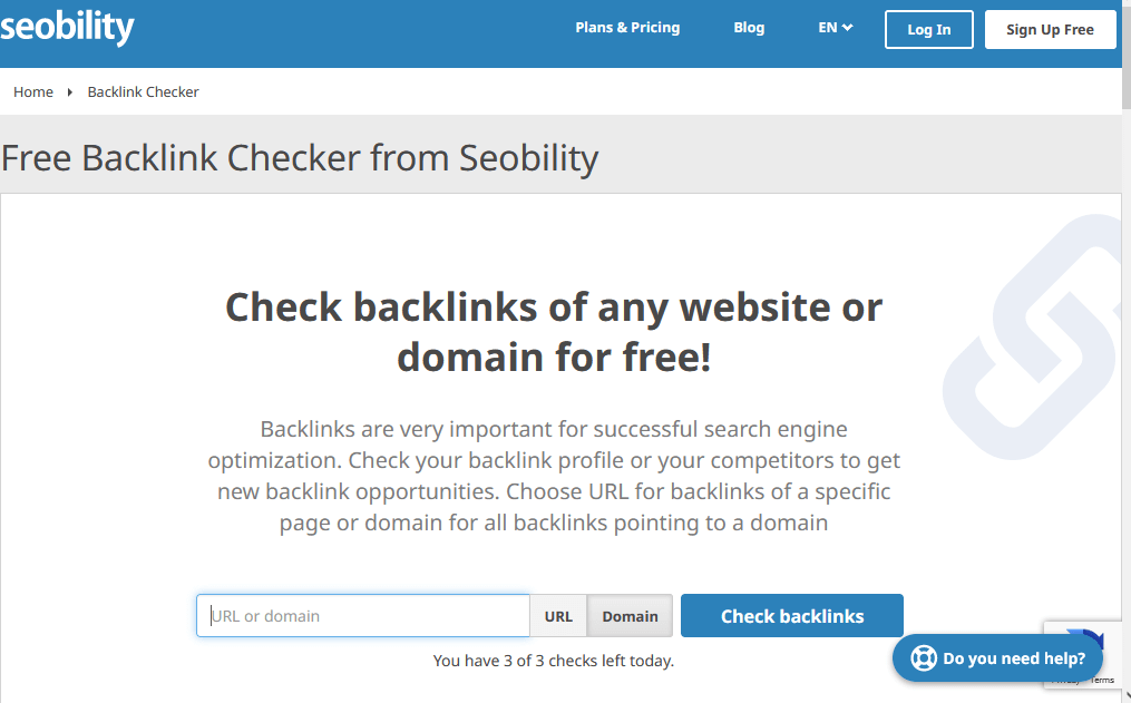 Seobility-Backlink-checker